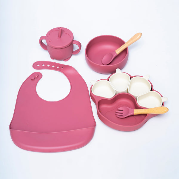 Baby Silicon Crockery With White Portion