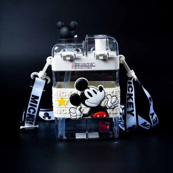Two In One Water Bottle Black Micky  640ml Bottle