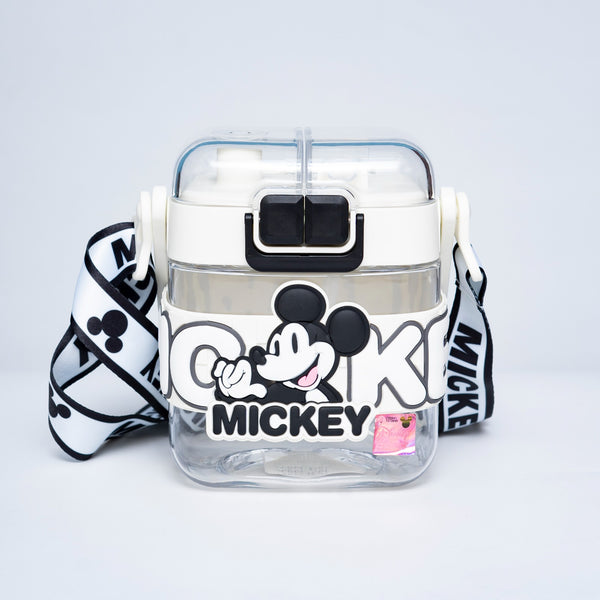 Dual Water Bottle with handle Black n white (Mickey) 500ml