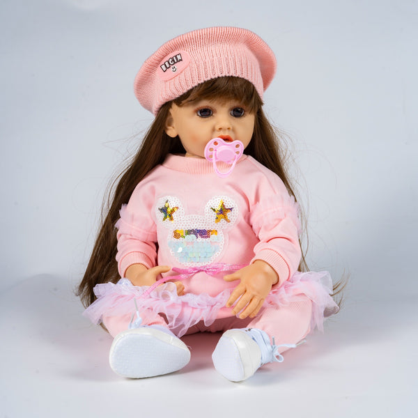 Interactive Silicone Baby Doll  Pink