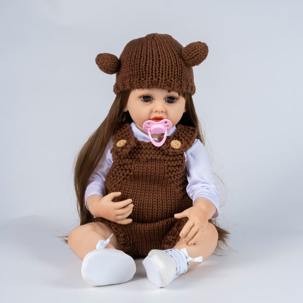 Interactive Silicone Baby Doll Brown