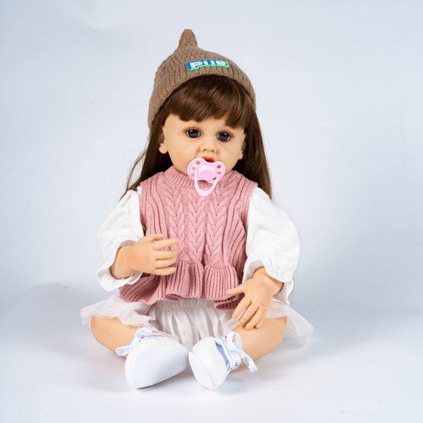 Interactive Silicone Baby Doll Peach